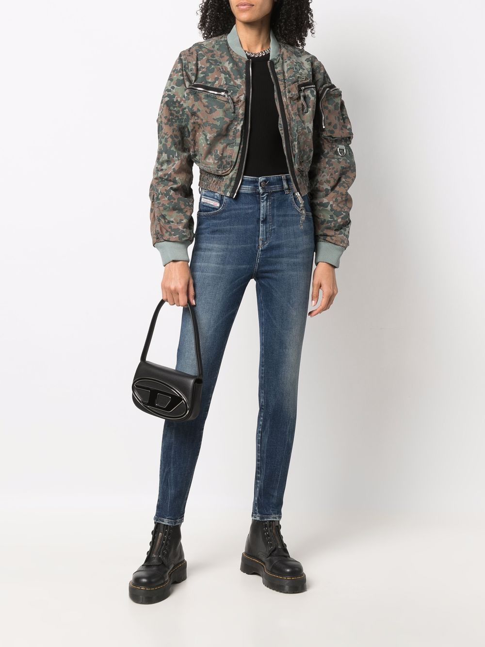 Black Leather Foldover Bag