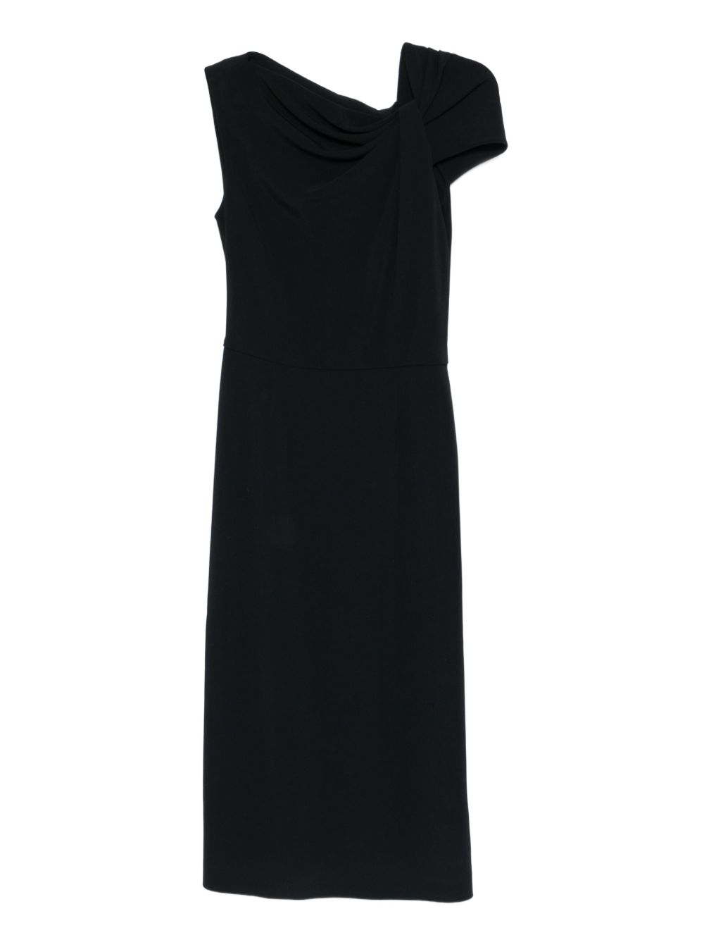 Knee-Length Black Silk and Nylon Dress