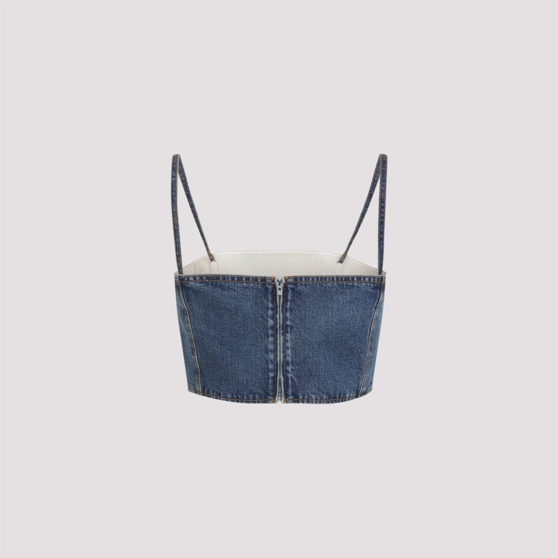 Cropped Denim Top With Structured Silhouette
