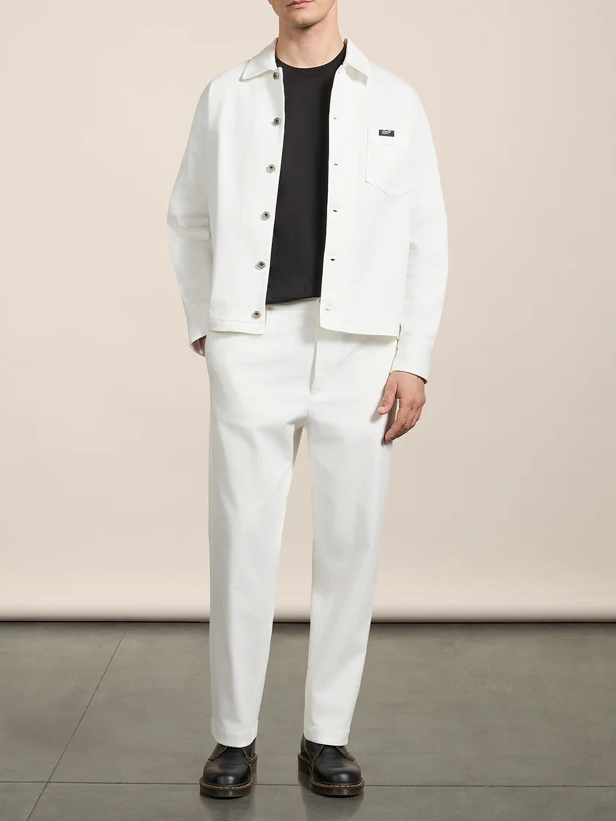 White Tommy Button Up Cotton Jacket