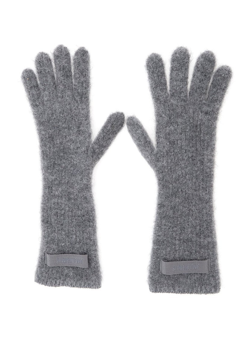 Long Textured Alpaca Blend Gloves