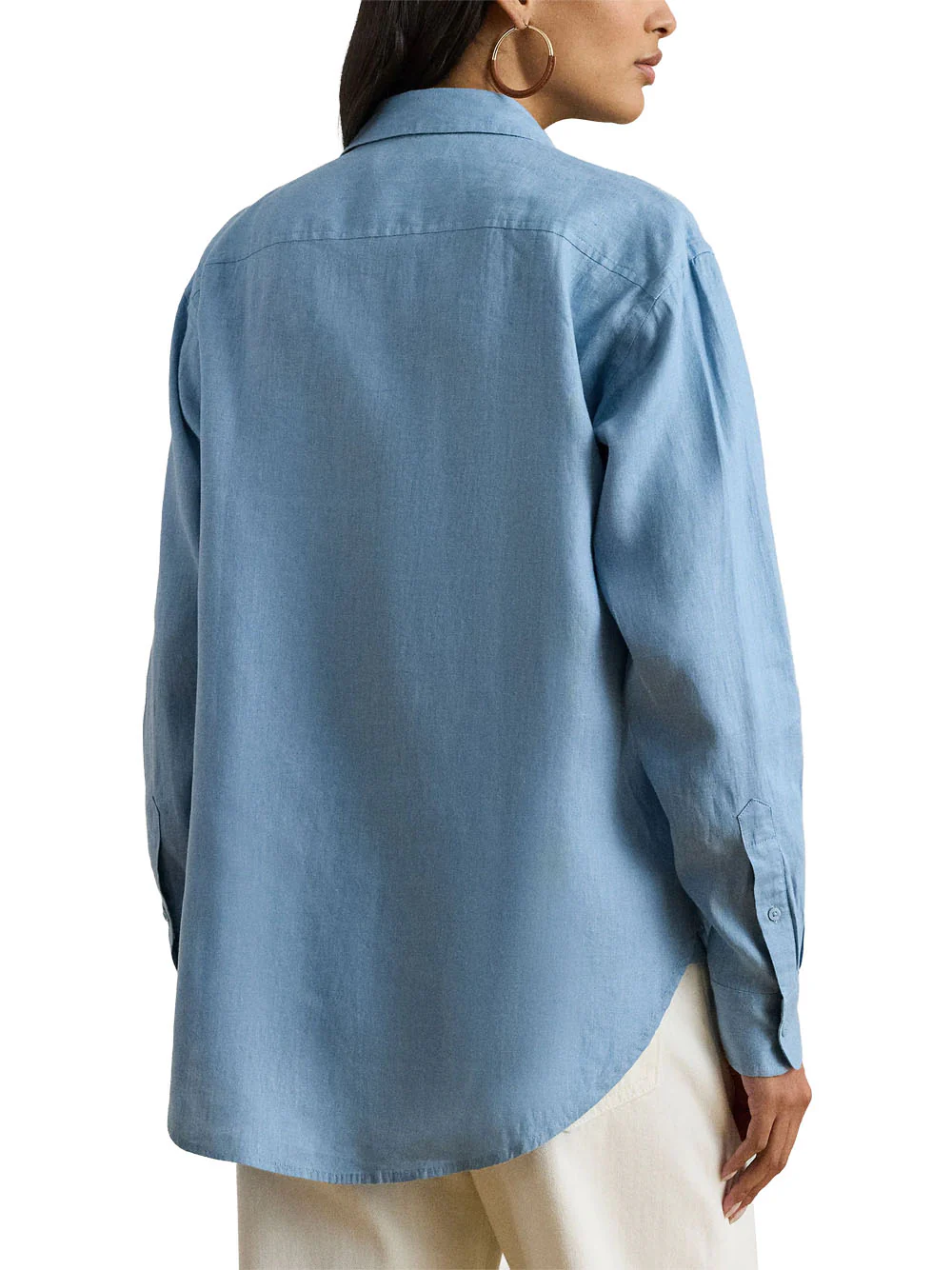 Blue Woven Sport Recycled Shirt Blouse