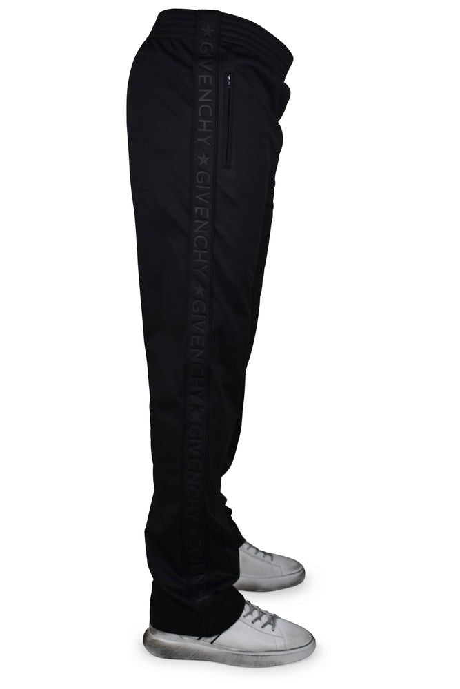 Black Tapered Jogging Pants With Signature Accents