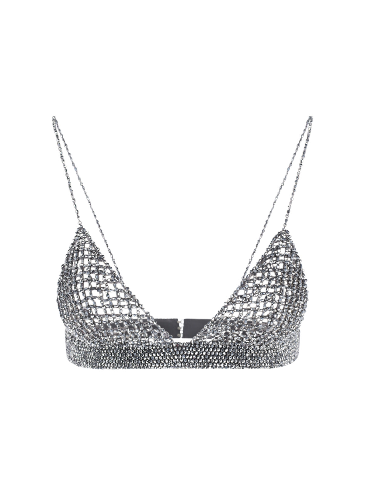 Beaded Top In Grey Mesh, Bralette Design