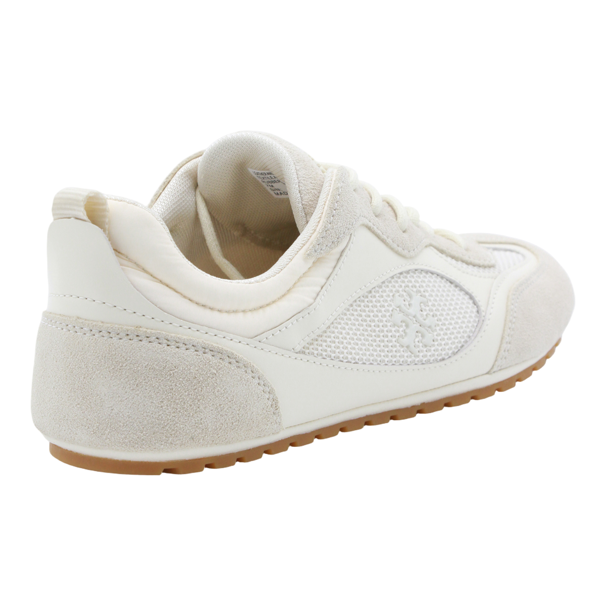Low-Profile White Sneakers with Suede Overlays