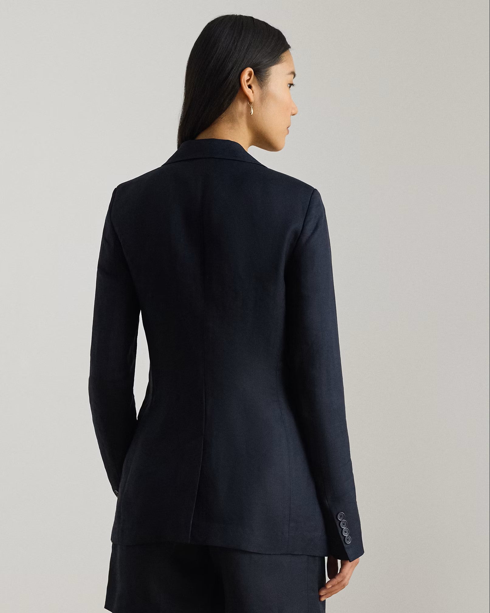 Navy Blue Light Linen Blazer Jacket