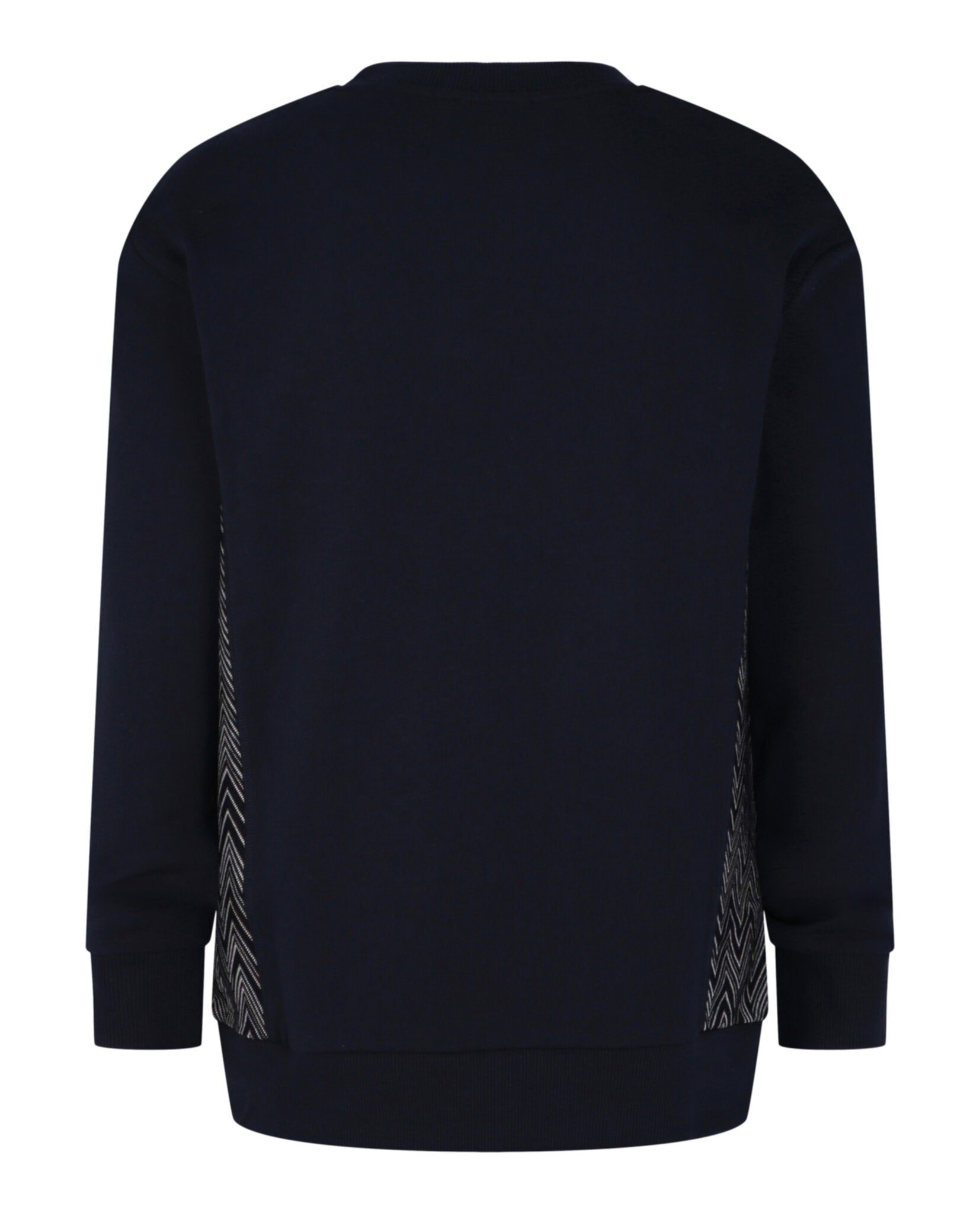 Zig-Zag Panelled Crewneck Sweatshirt