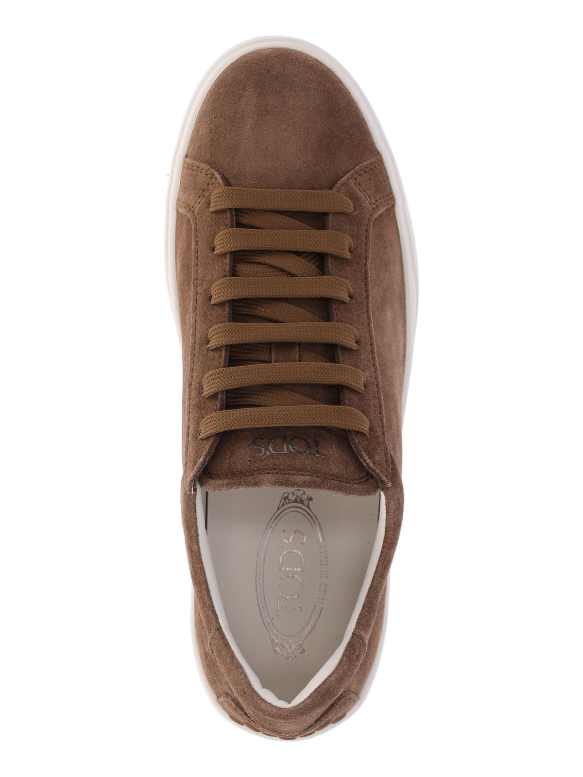 Brown Suede Sneakers with Rounded Toe