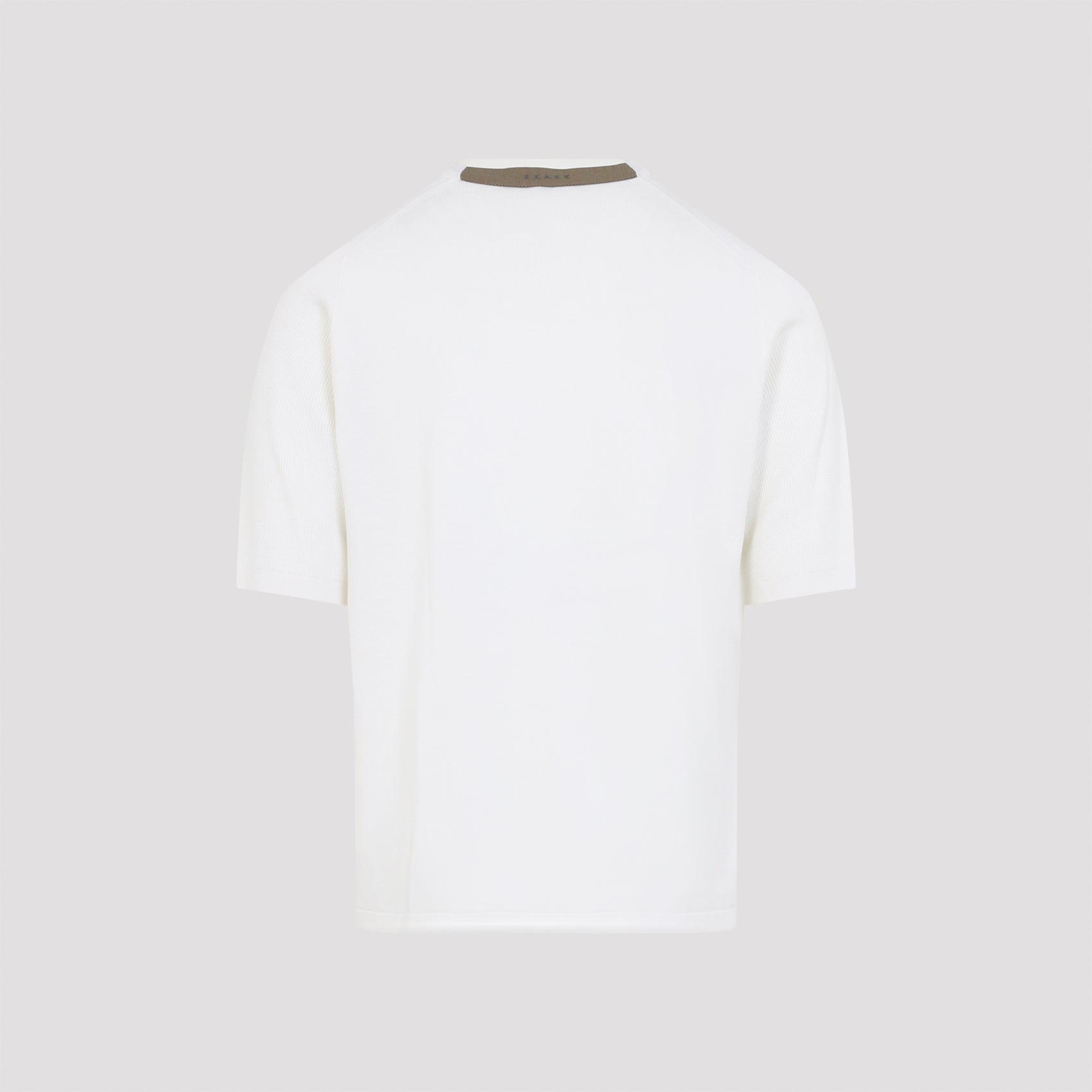 Minimalist Virgin Wool T-Shirt with Subtle Ribbing
