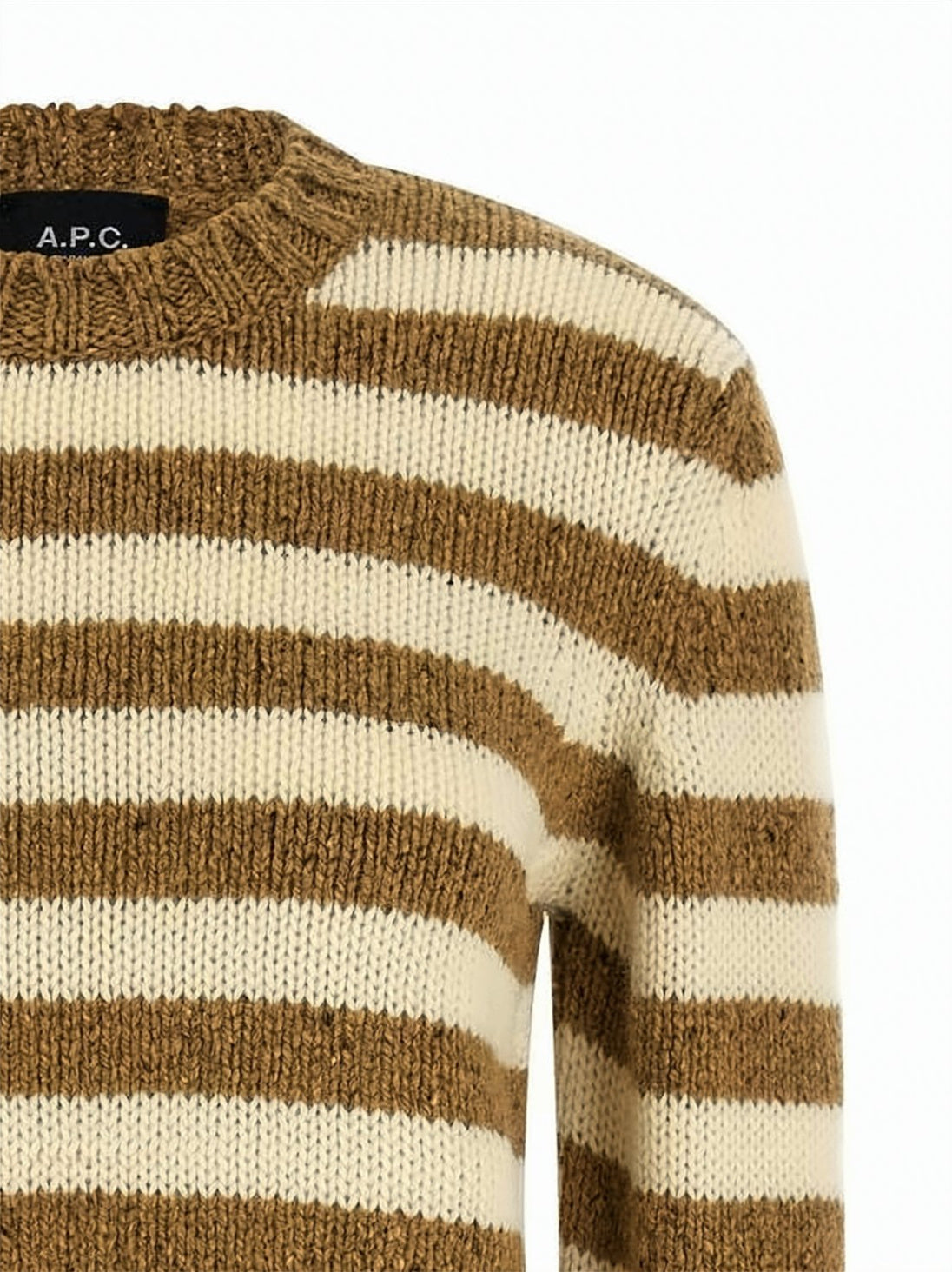 Classic Striped Wool Sweater With Crew Neckline And Ribbed Finish