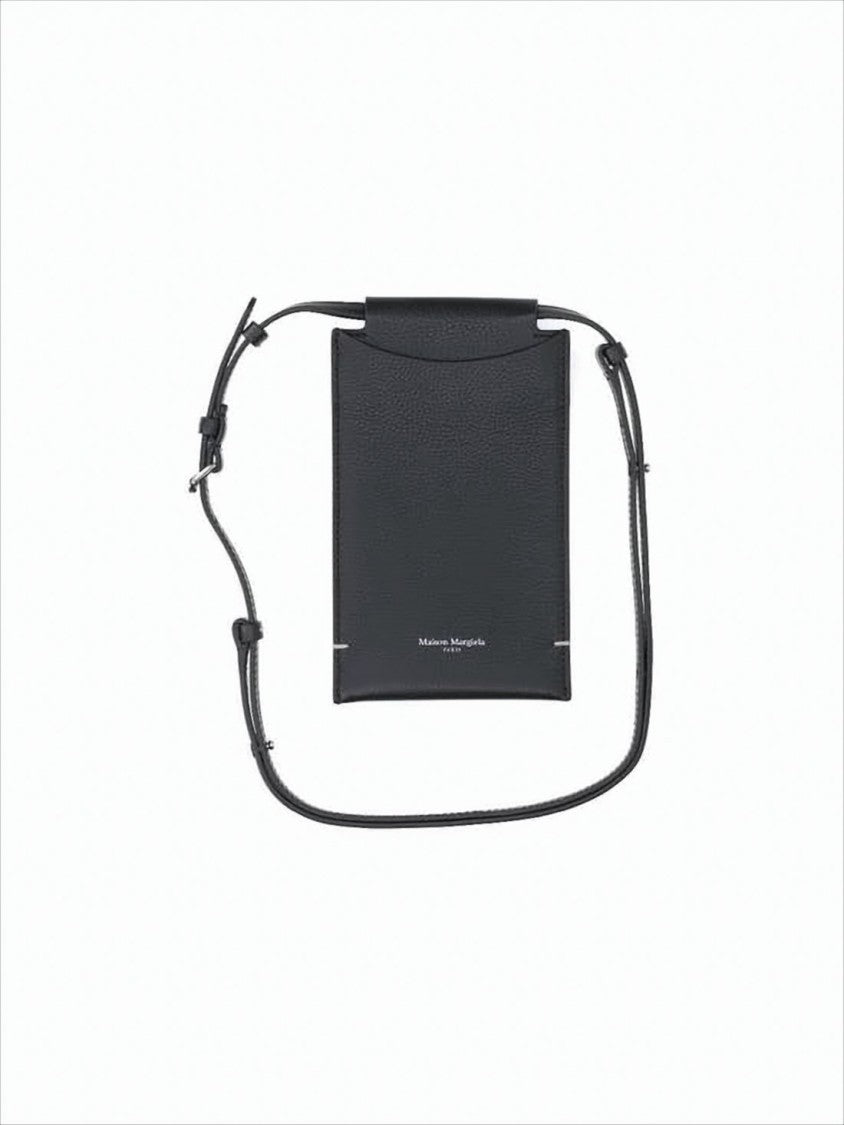 Textured Calf Leather Crossbody Bag With Signature Four Stitches