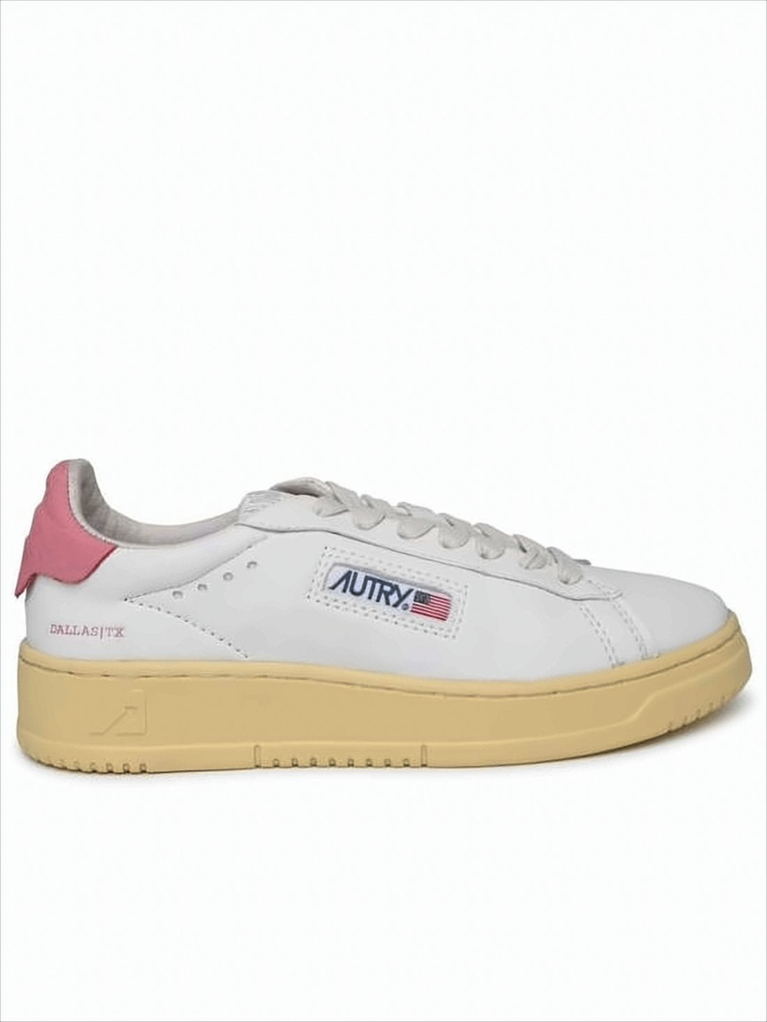 Low-Top Leather Sneakers with Contrasting Rubber Sole
