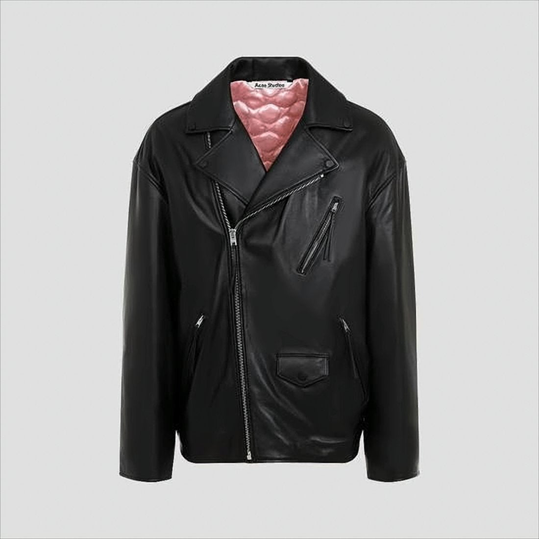 Biker-Style Black Lamb Leather Jacket