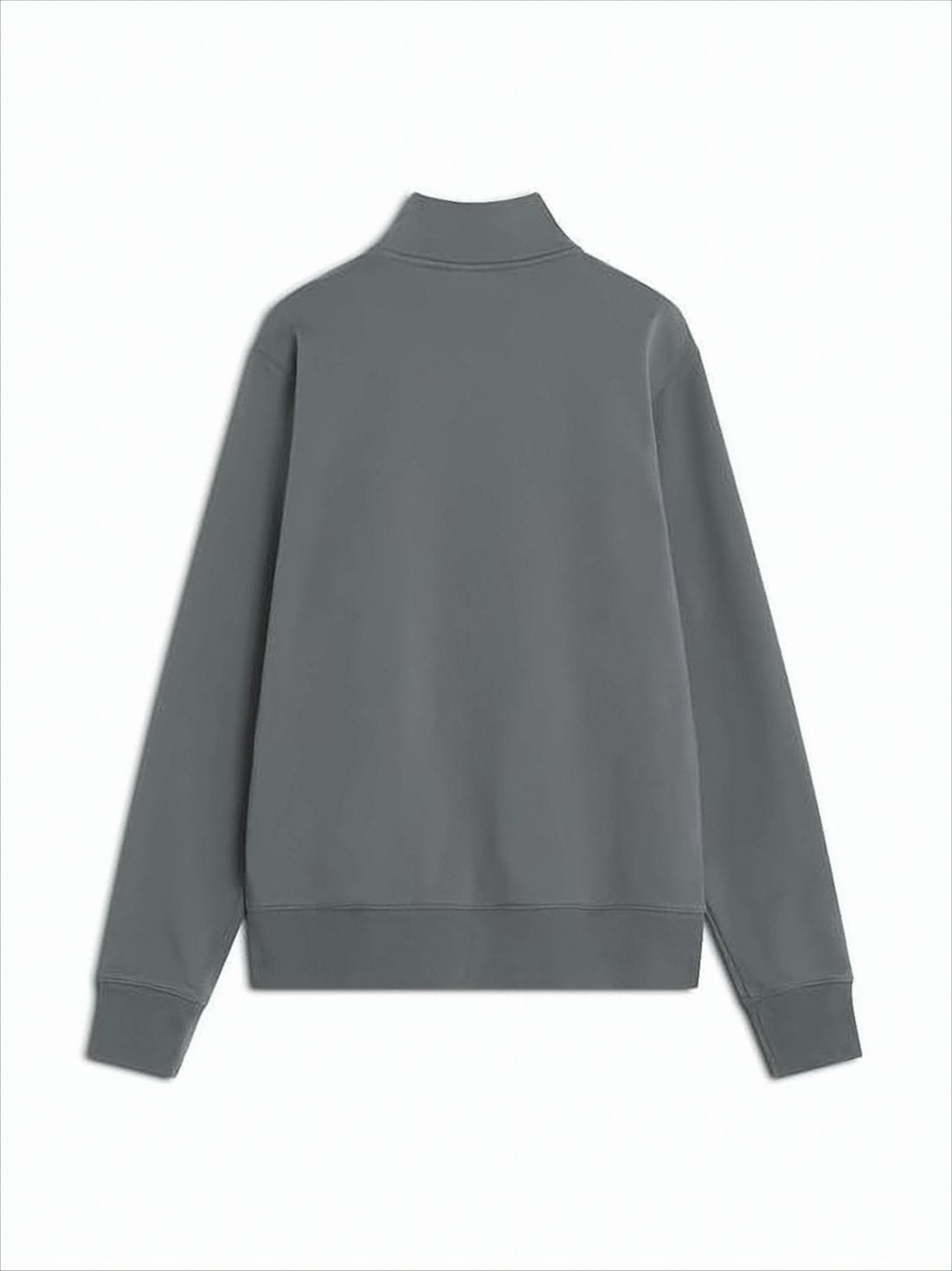 Regular-Fit Grey Sweatshirt With Front Zipper