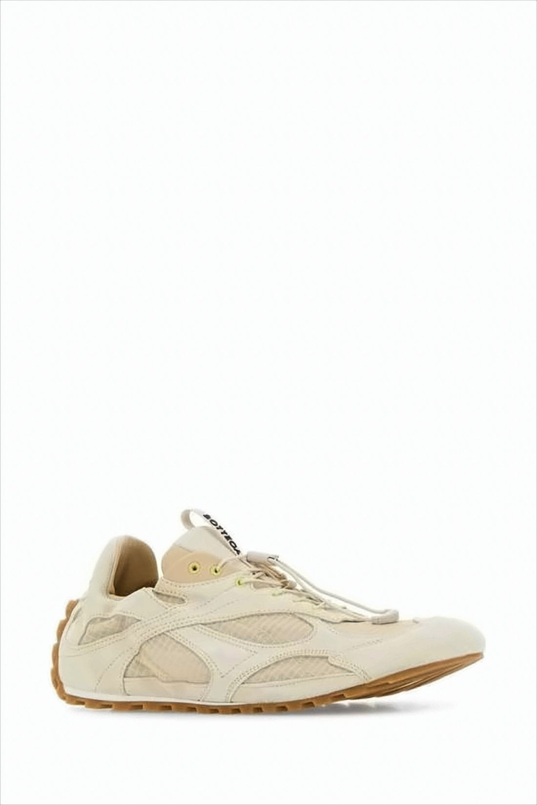 Low-Profile Sneakers with Calf Leather and Polyester Mesh