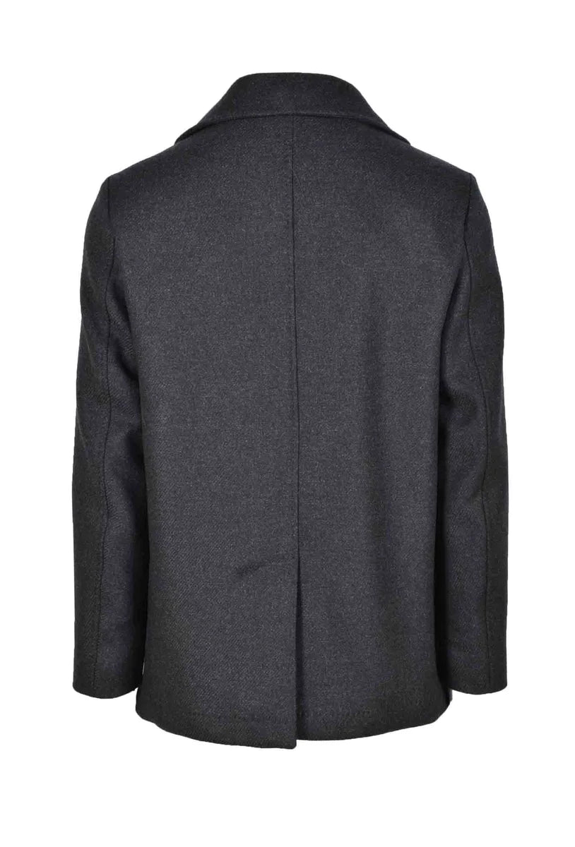 Double-breasted Coat - Black/Grey