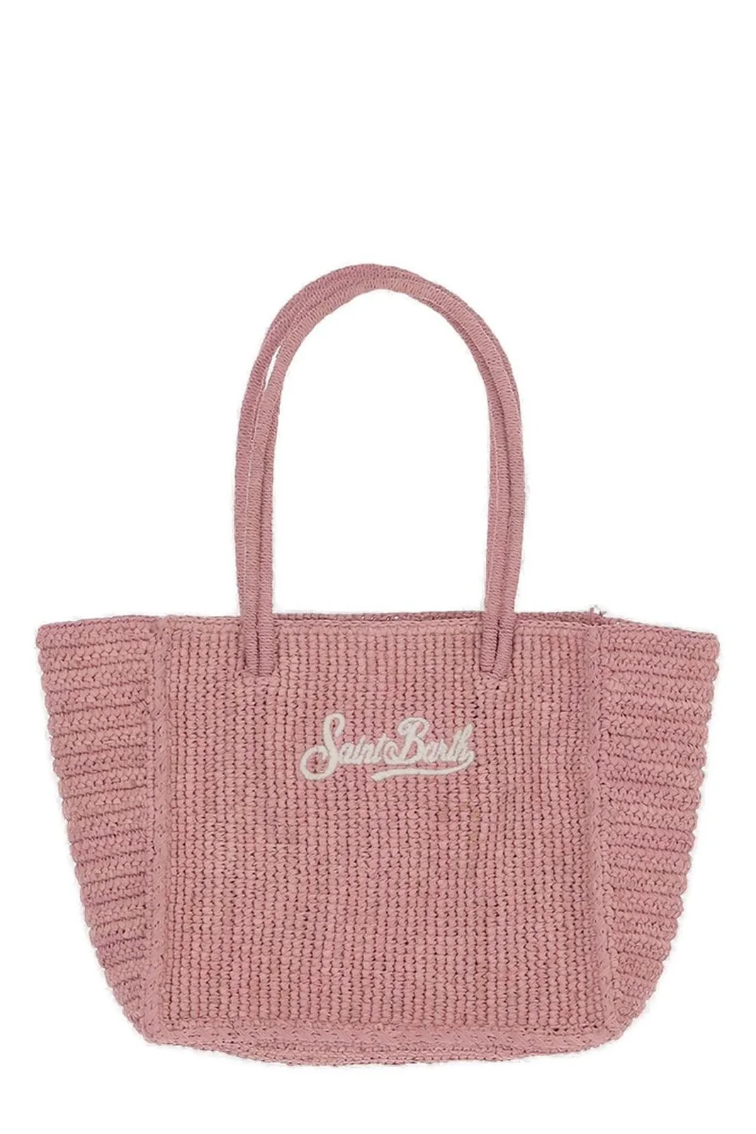 Medium Woven Tote Bag in Dusty Rose