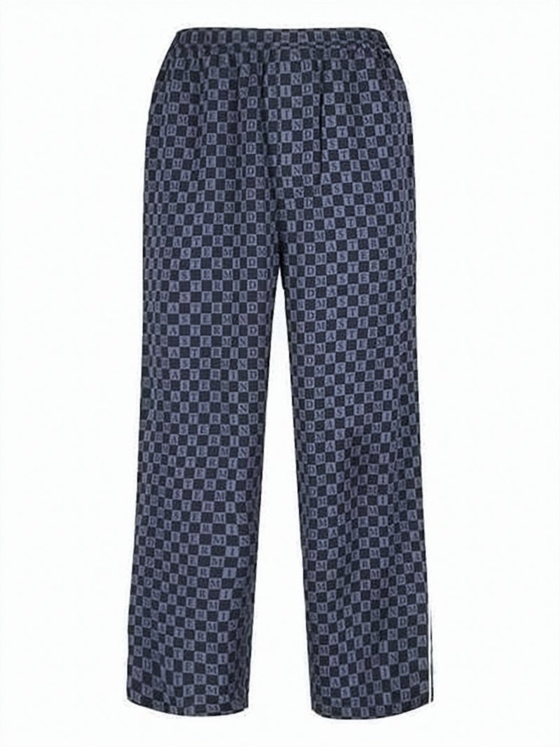 Relaxed Fit Checkered Pants in Soft Wool Blend