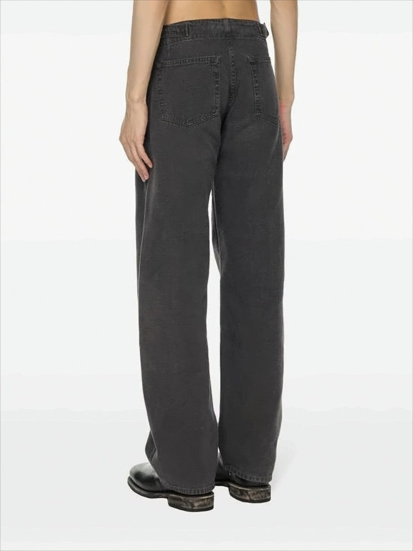 Relaxed-Fit Black Denim Pants with Classic Five-Pocket Style