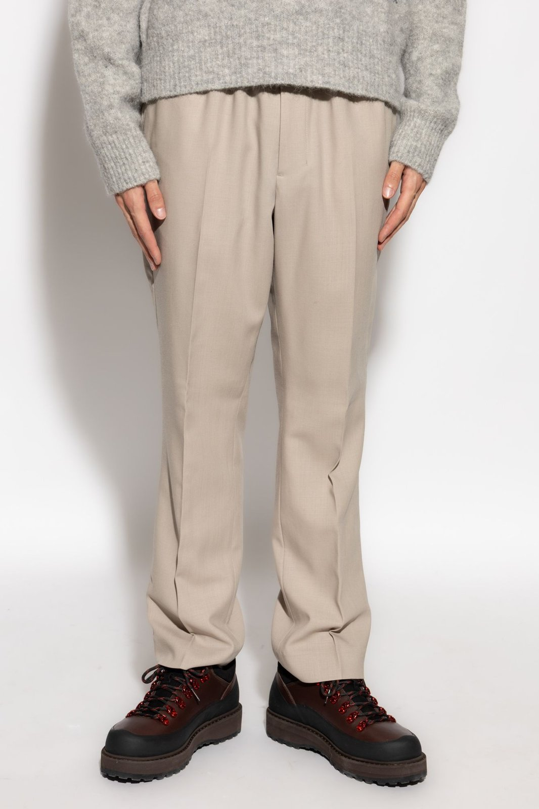 Tailored Straight-Leg Wool Pant
