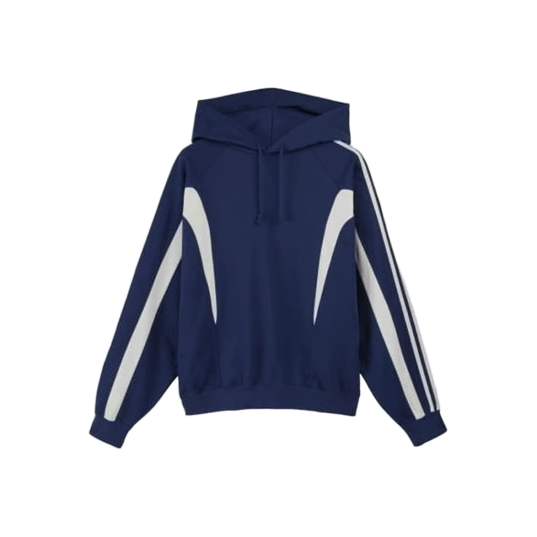 Deep Blue Hoodie with Contrasting White Panels