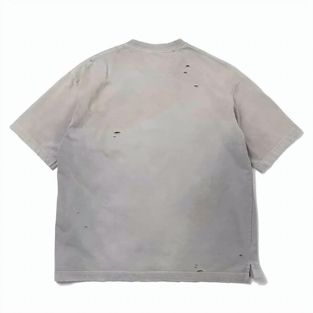 Distressed Black Short-Sleeved T-Shirt With Abstract Graphic