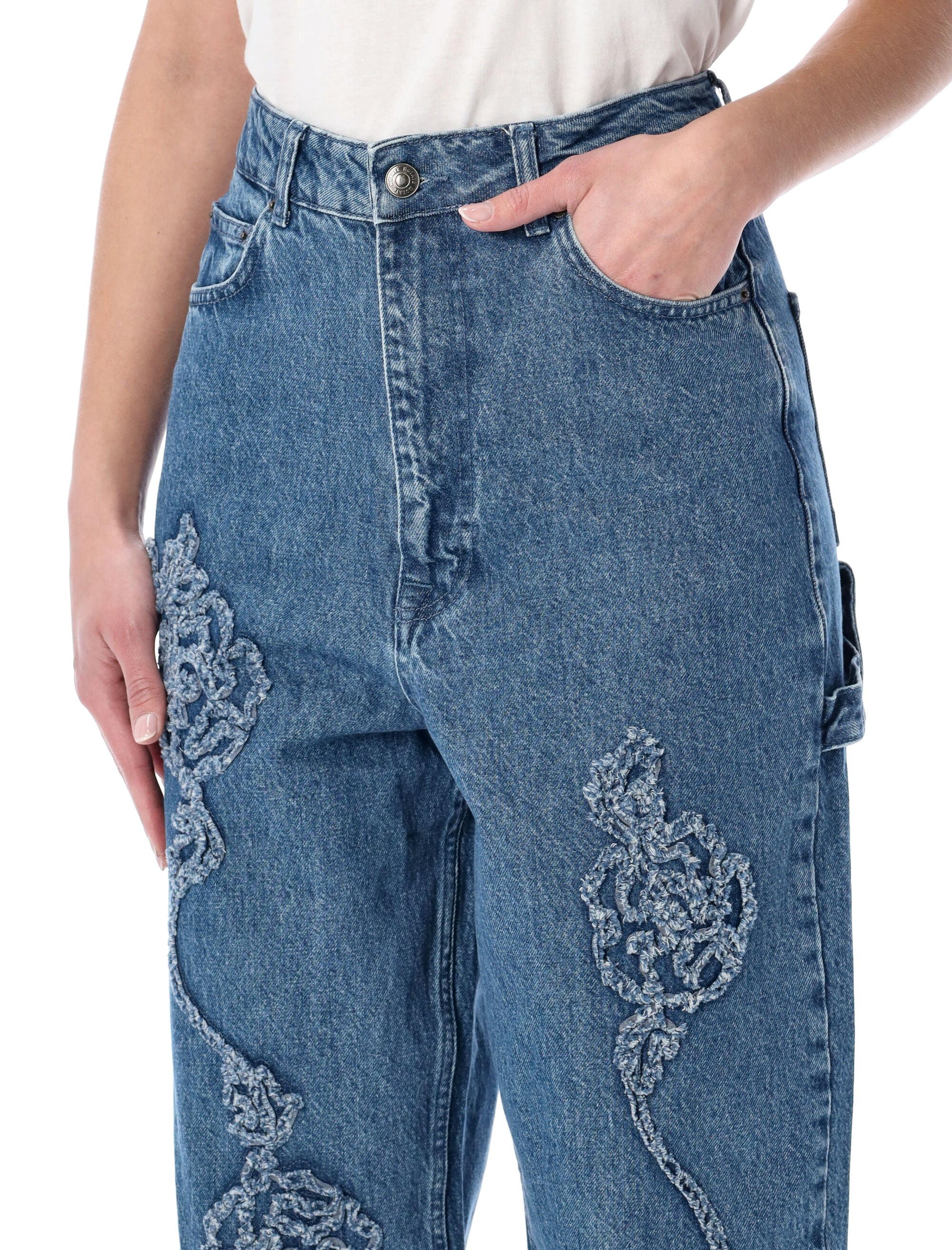 Floral Denim Boyfriend Jeans