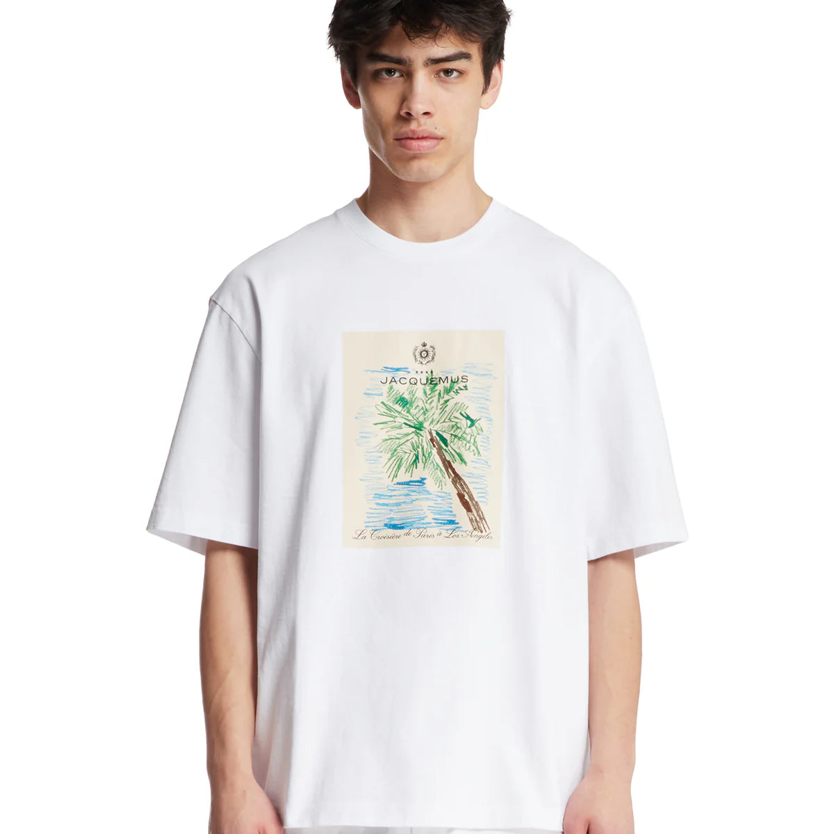 White Oversized T-Shirt with Graphic Print