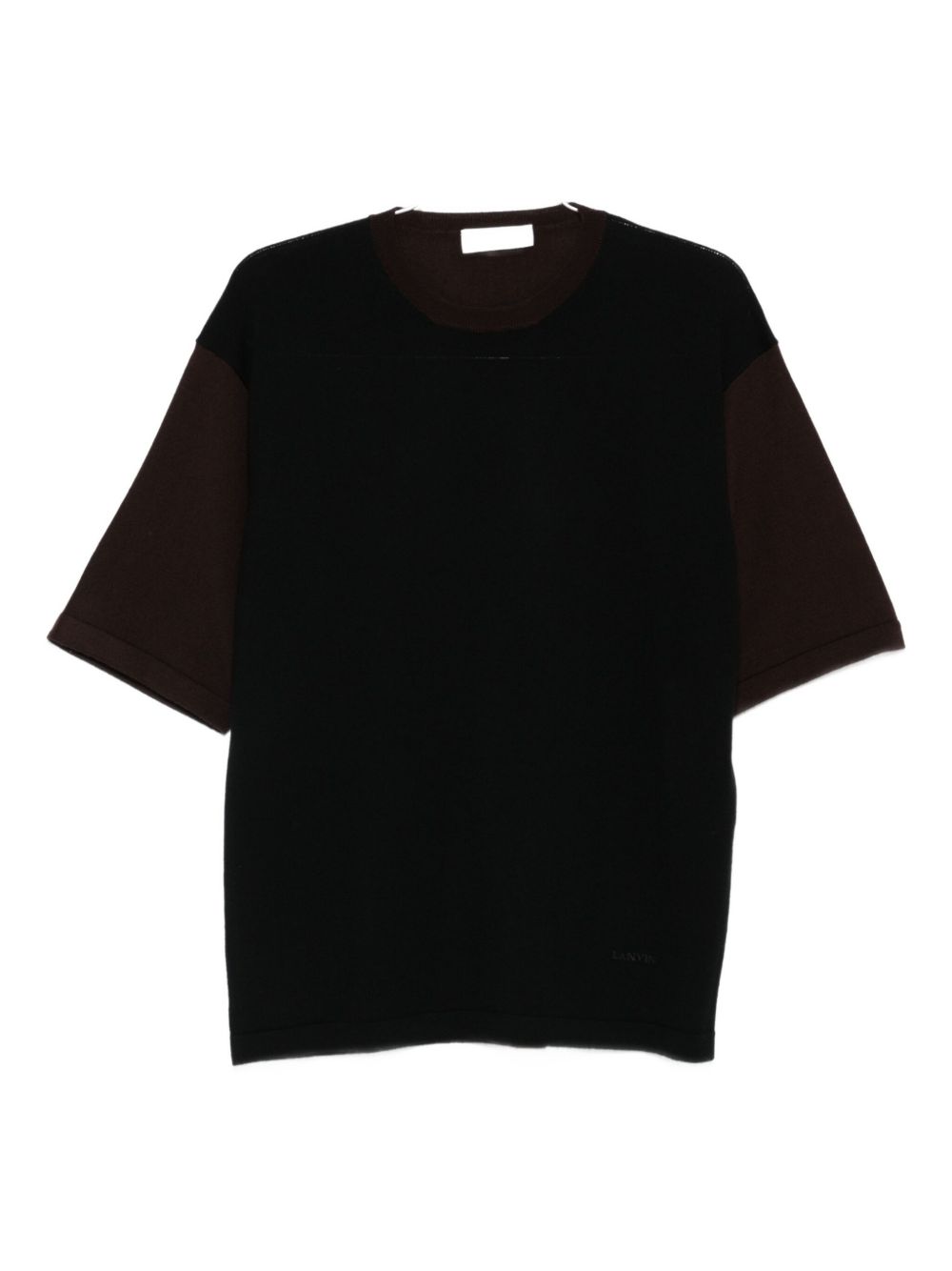 Contrasting Panel Cotton T-Shirt
