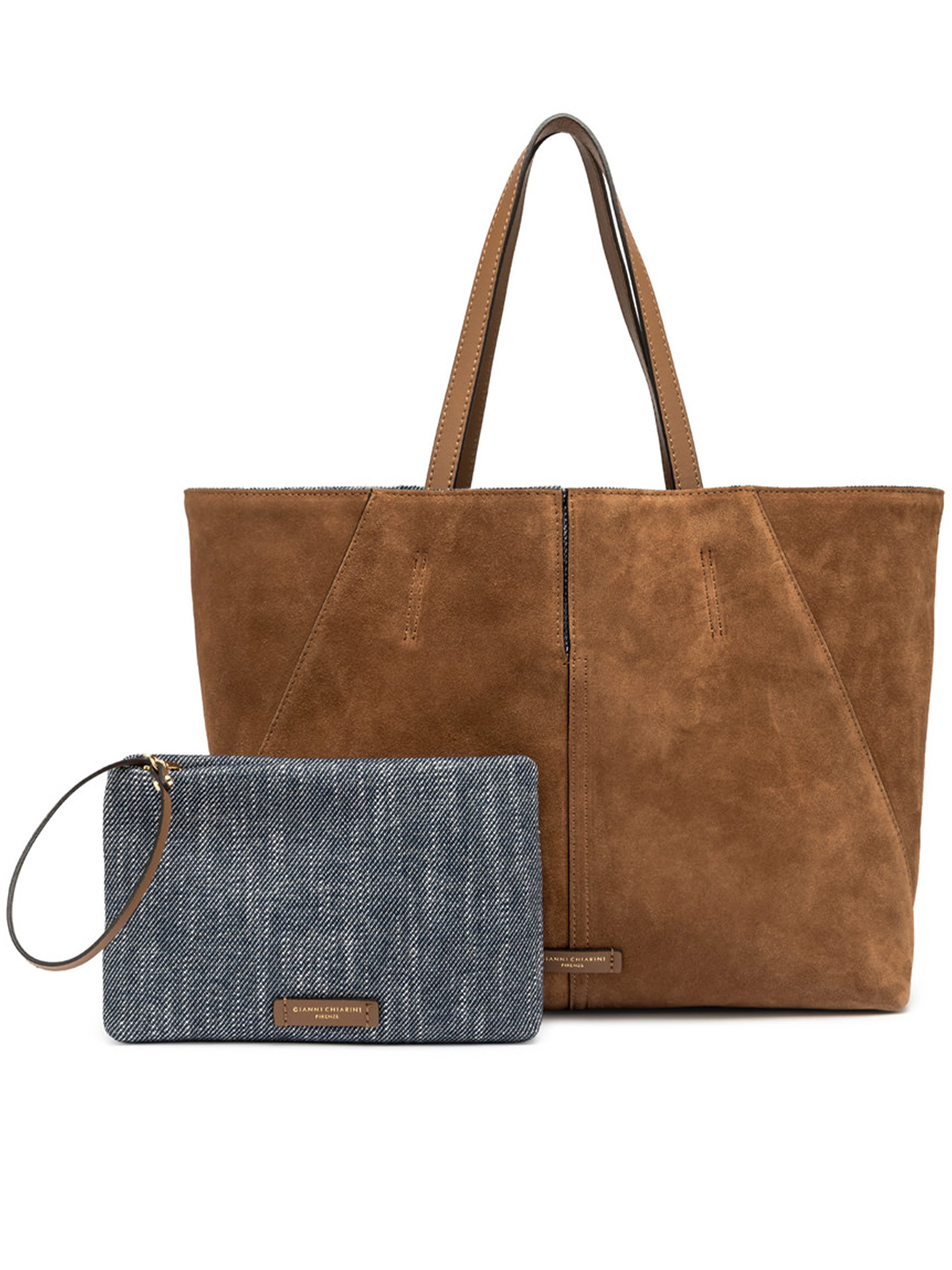 Maya Warm Brown Suede Structured Tote