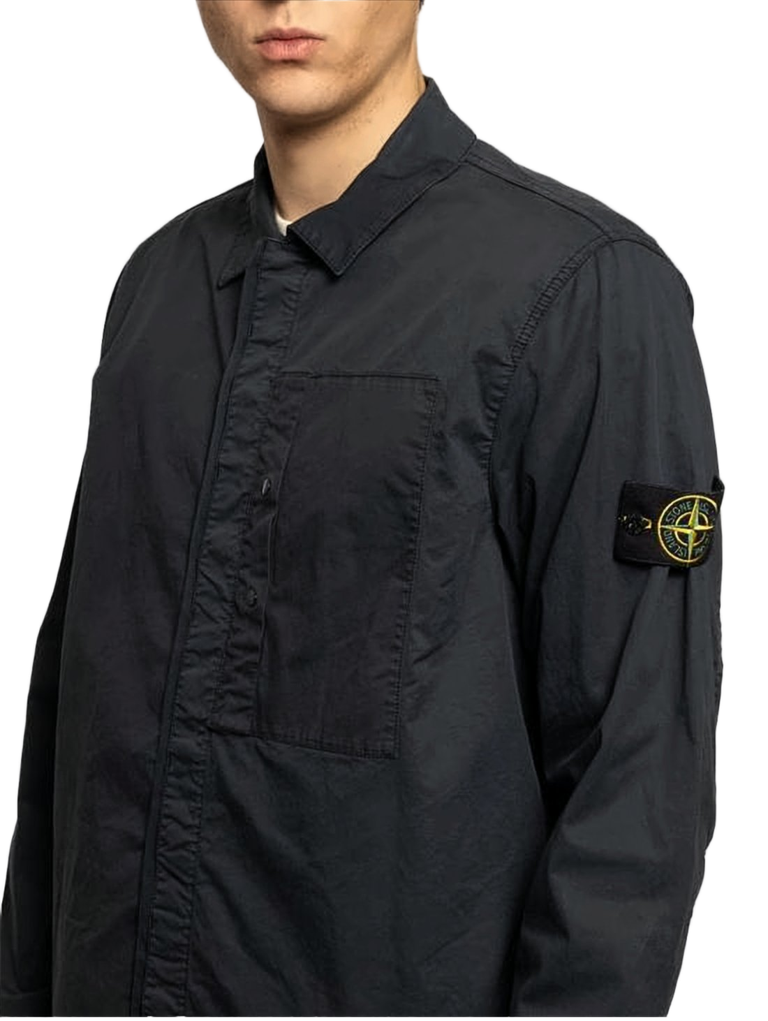 Minimalist Long-Sleeve Stone Island Shirt