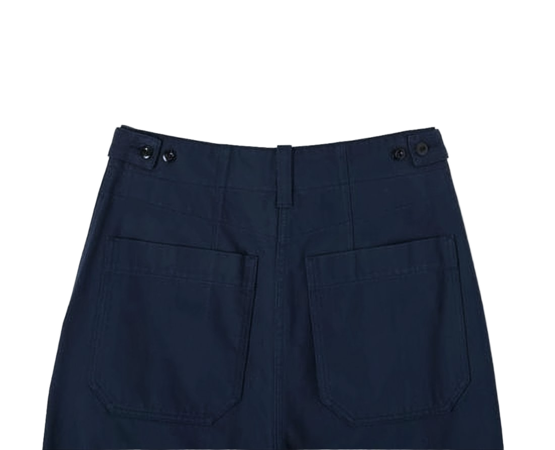 Tailored Blue Straight Pants with Pleated Details