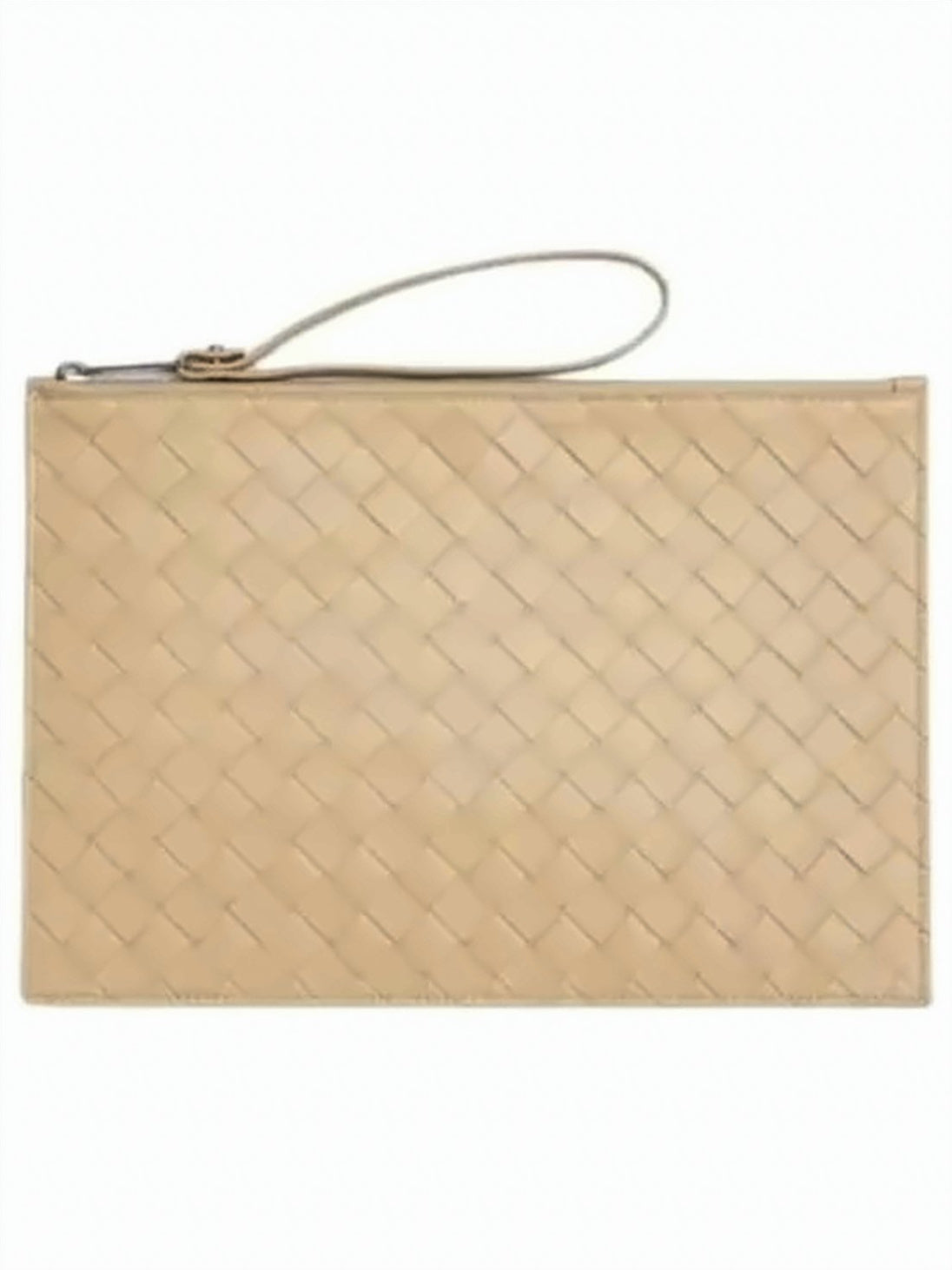 Rectangular Woven Calf Leather Clutch