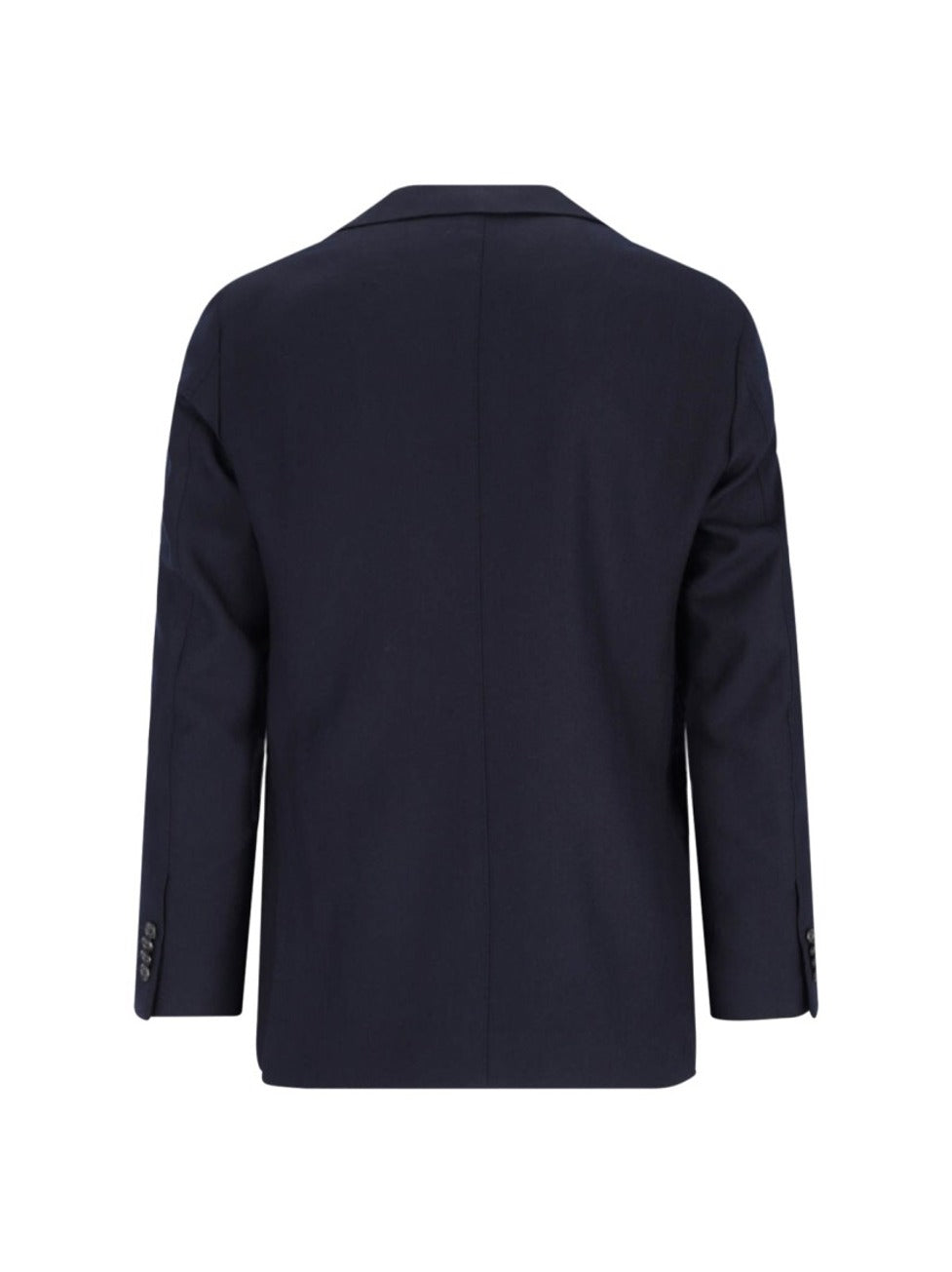 Tailored Black Herringbone Jacket With Notched Lapel