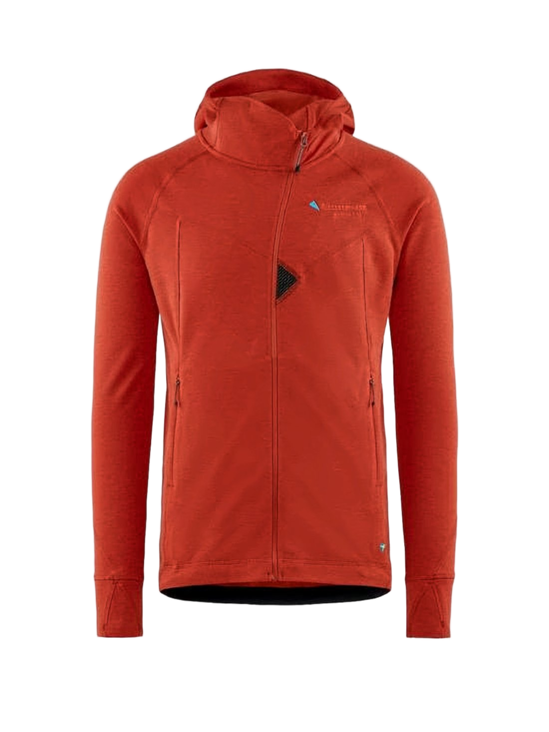 Minimalist Orange Klattermusen Jacket With Hood And Zippered Pockets