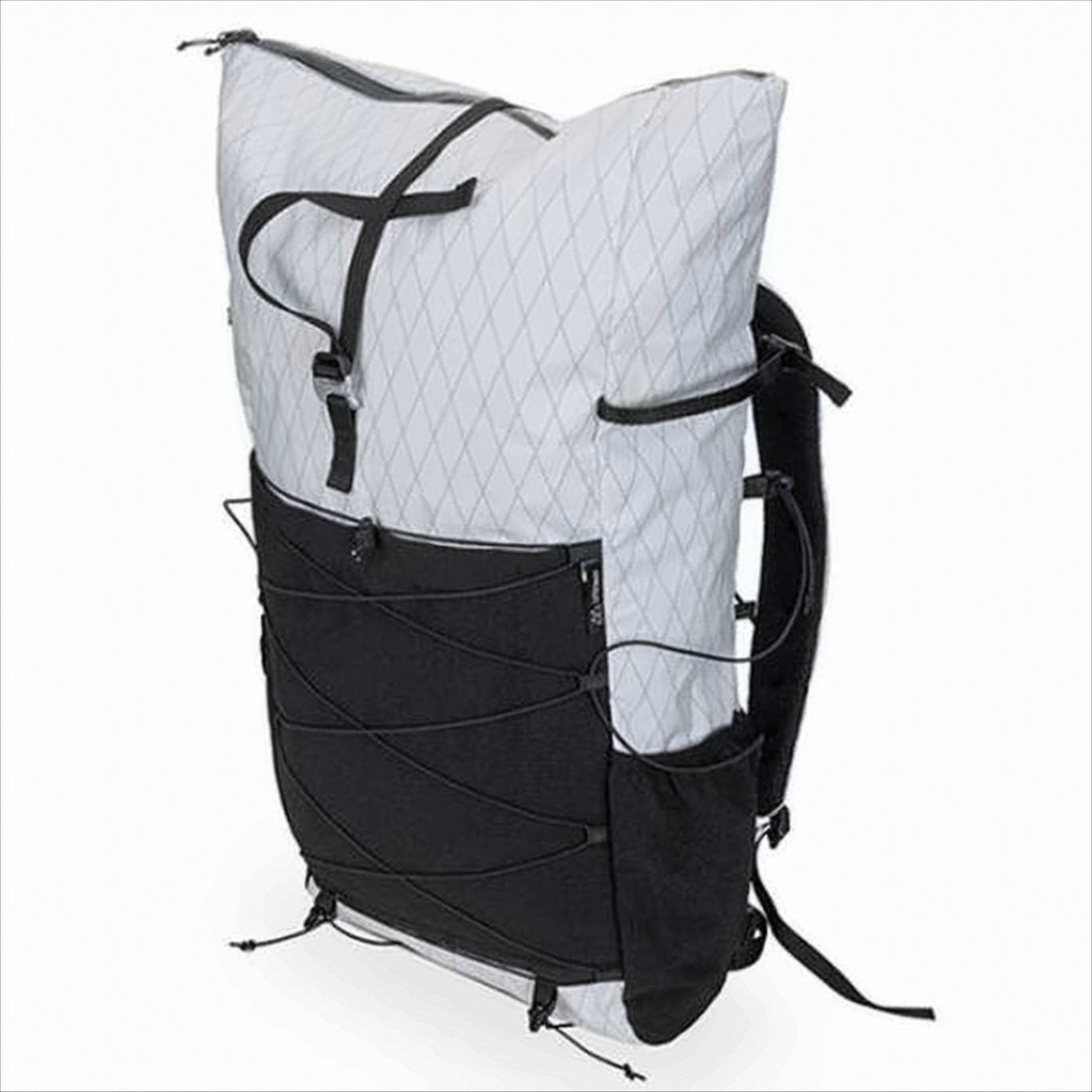 Tall Rectangular Backpack with External Bungee Cords