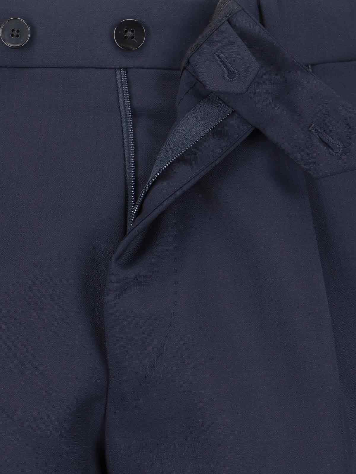 Double-Breasted Suit In A Dark Blue Wool