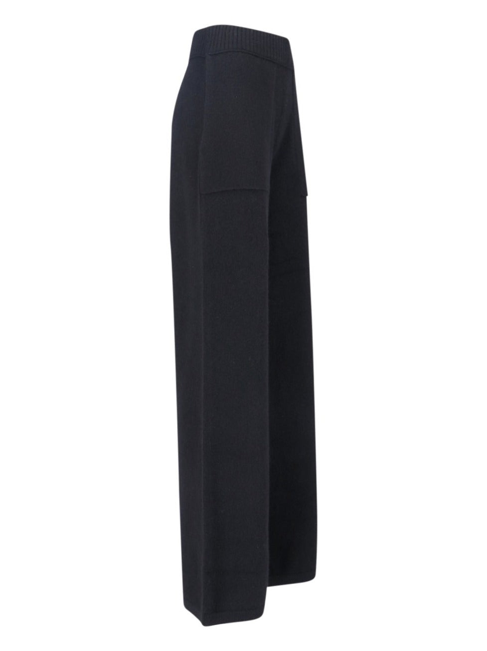 Wide-Leg Trousers With High Ribbed Waistband