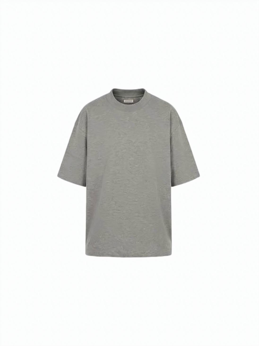 Heathered Grey Short-Sleeved T-Shirt with Classic Crew Neckline