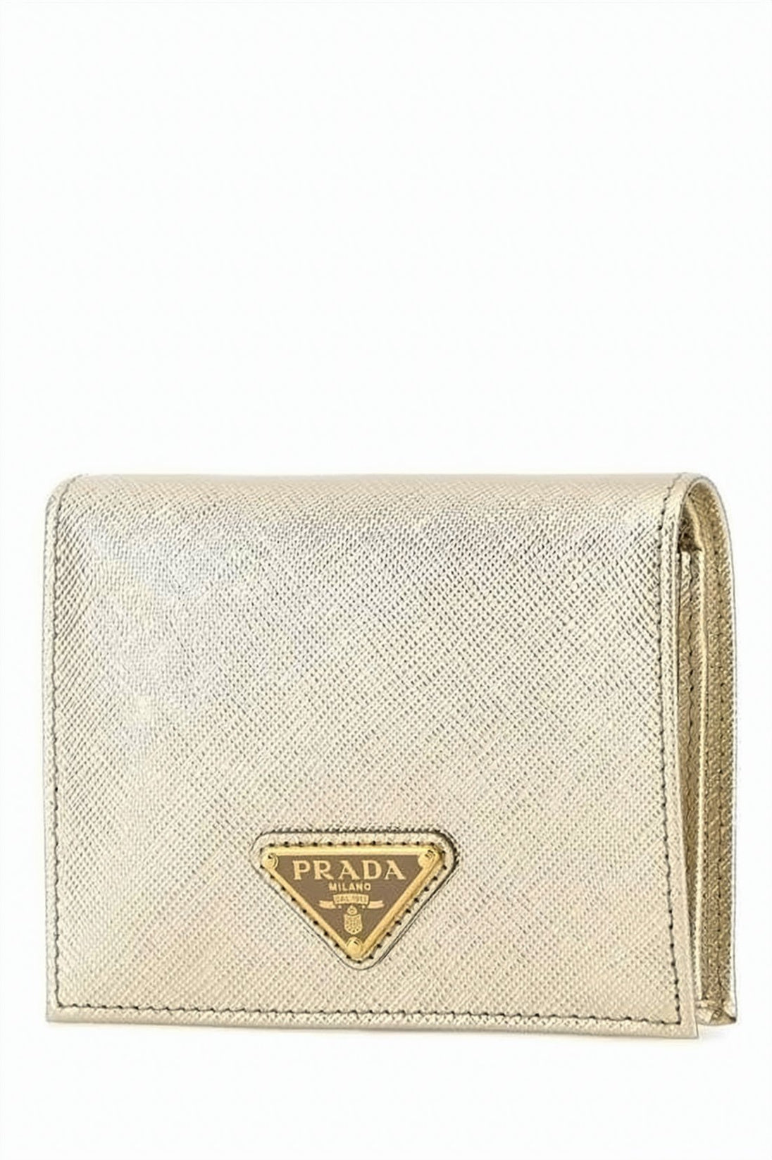 Prada Saffiano Leather Triangular Logo Wallet