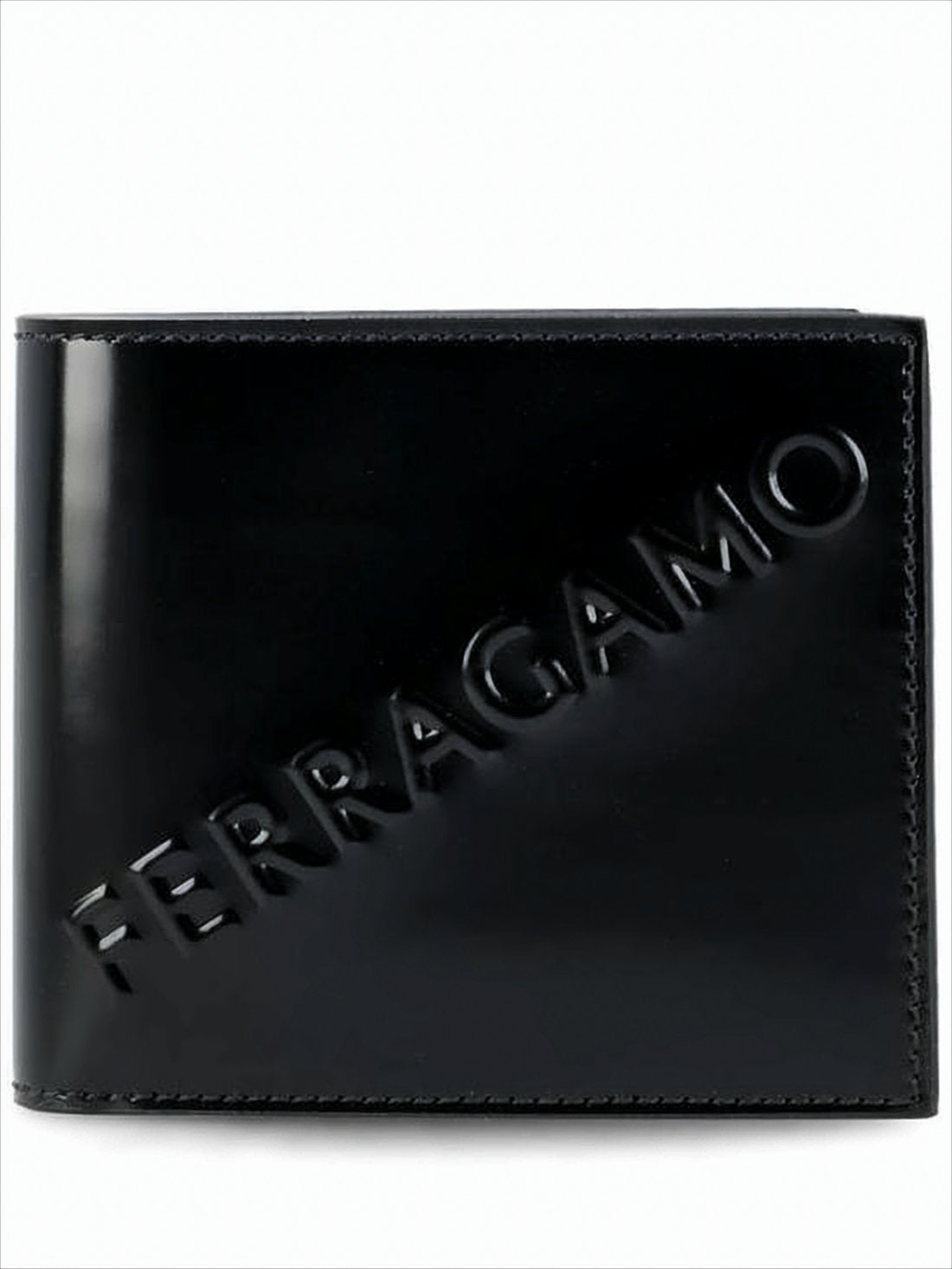 Compact Black Calf Leather Wallet