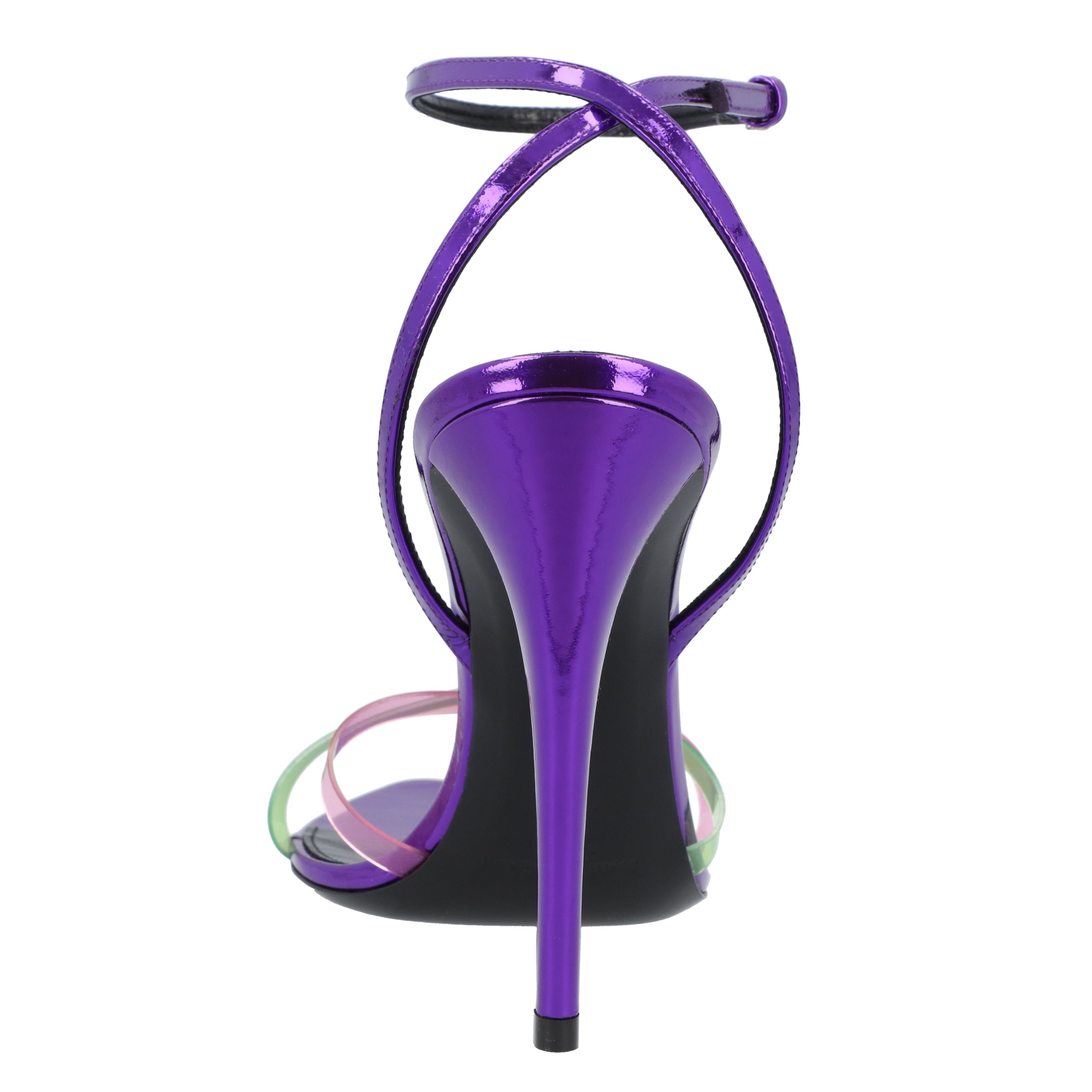 Gippy Patent Leather And Plexi Sandals Purple