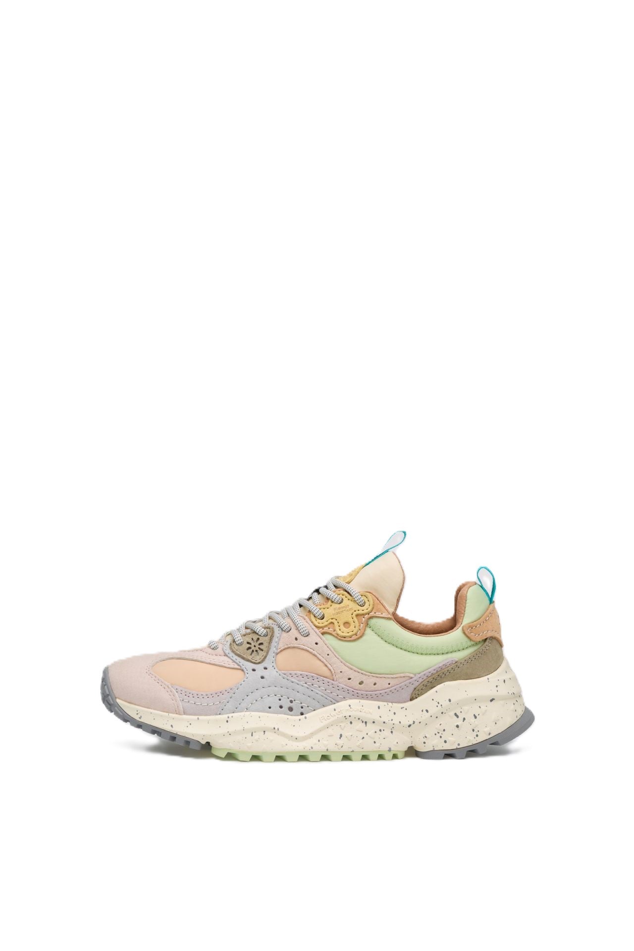 Layered Pastel Sneakers with Textured Outsole