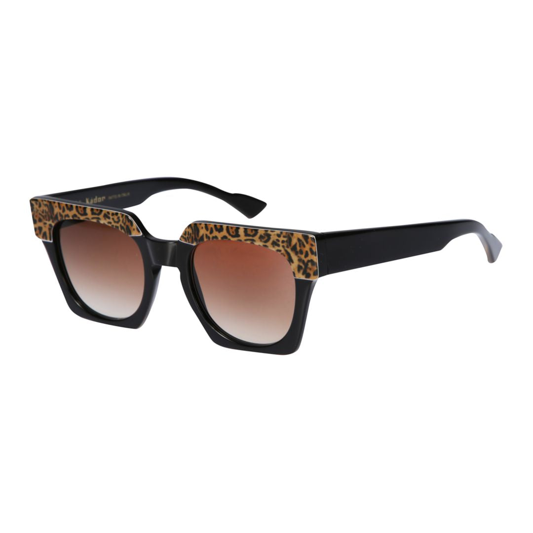 Portofino/N Bold Leopard Print Accent Square Frame Sunglasses