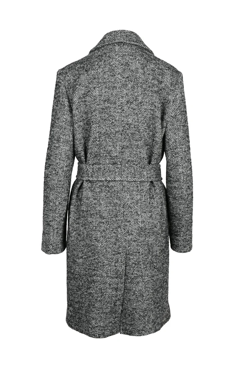 Herringbone Coat - Black