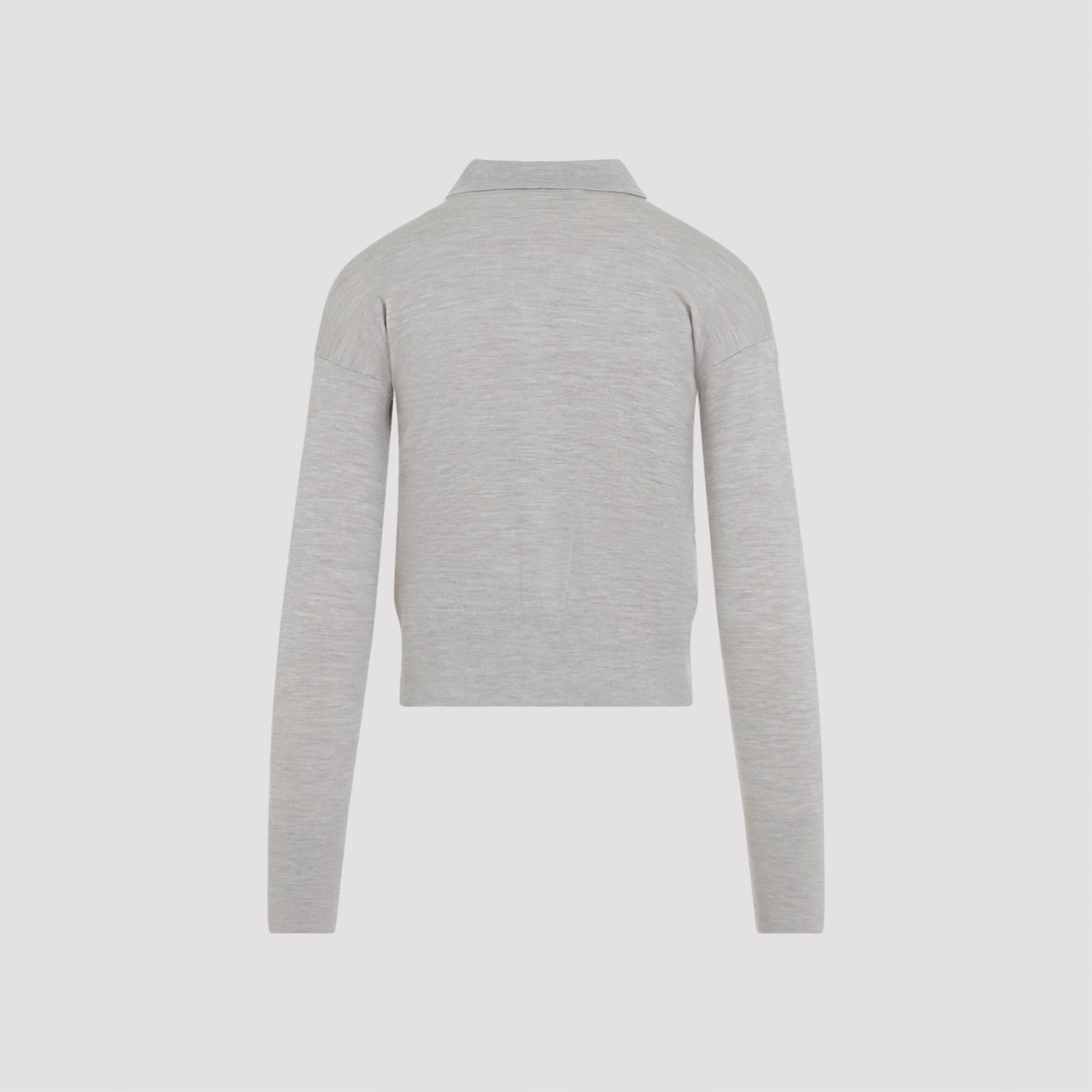 Button-Up Knit Sweater With Classic Collar