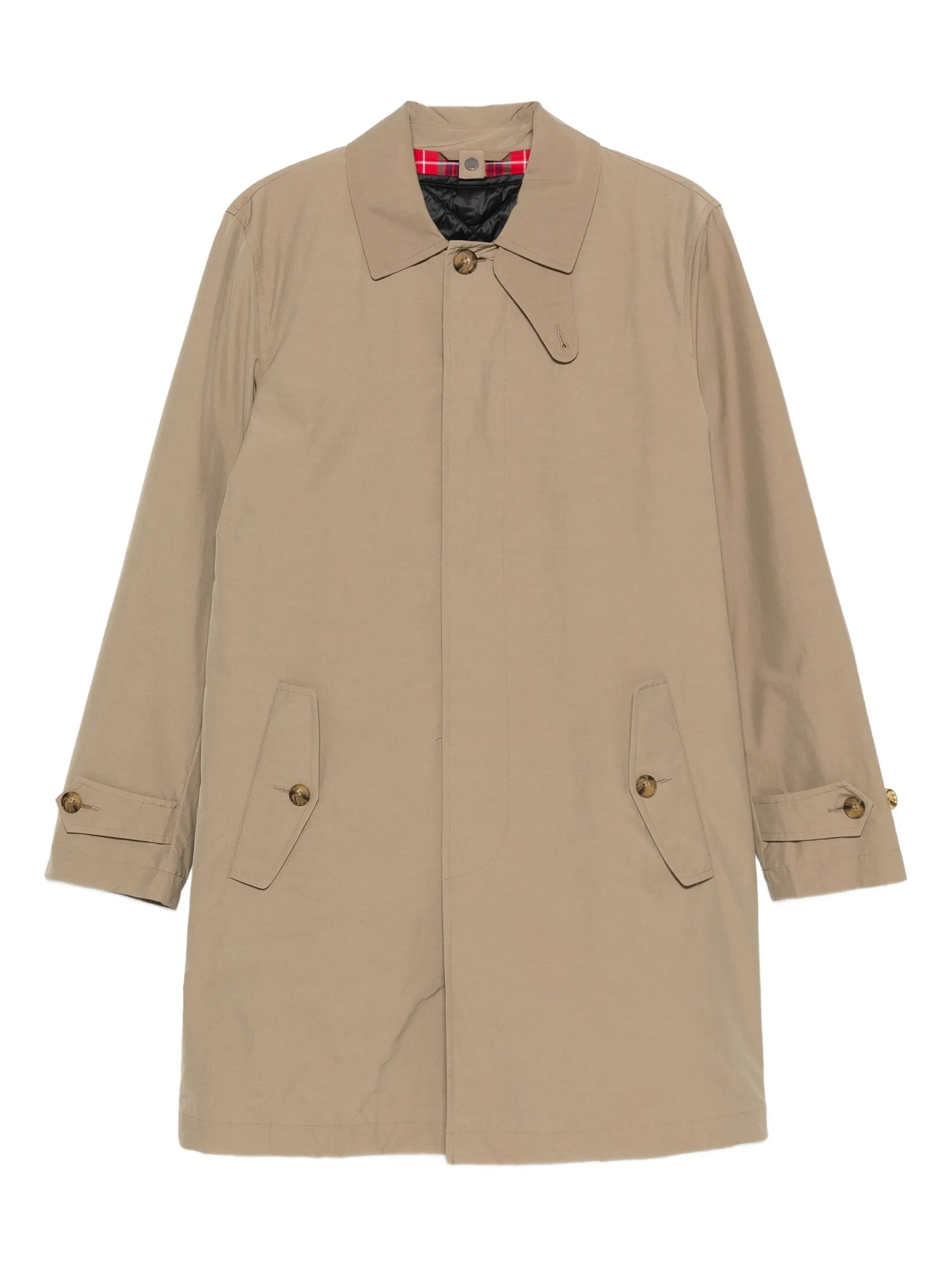 Single-Breasted Beige Pointed Collar Coat