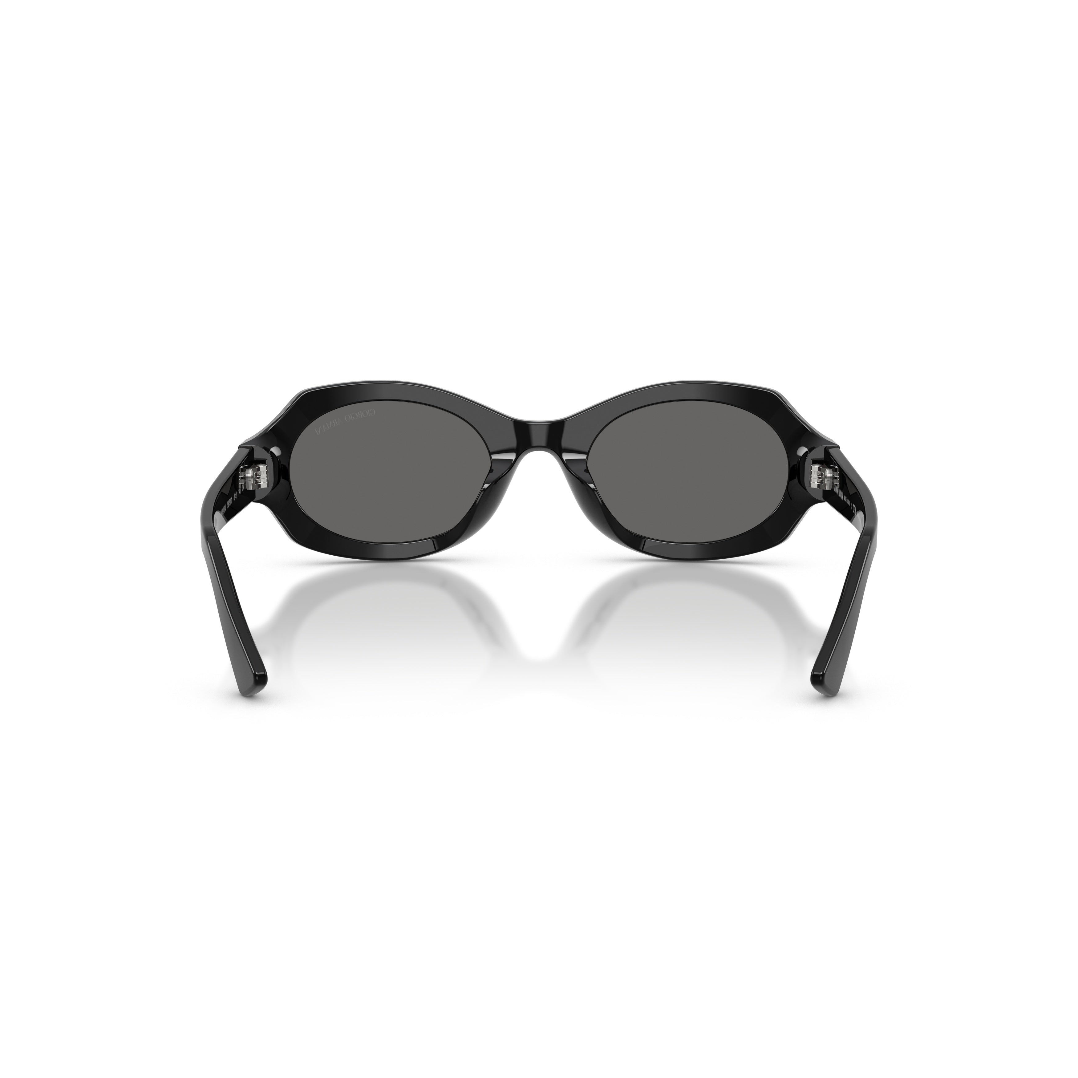 0ar8245hu Oval Black Acetate Sunglasses with Dark-Tinted Lenses