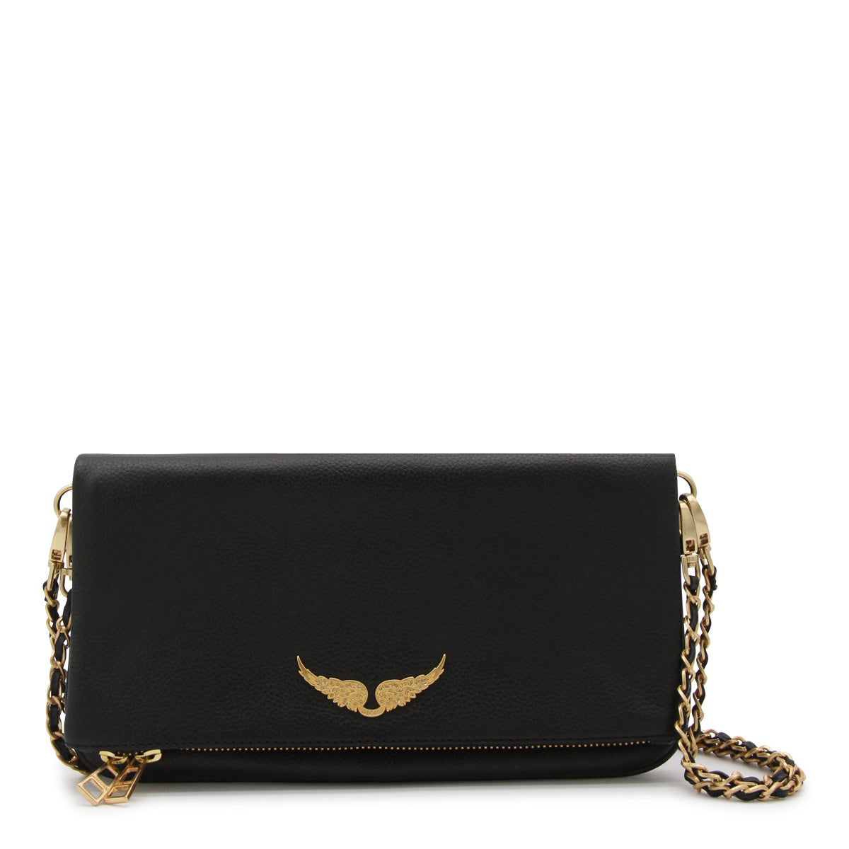 Black And Gold Leather Shoulder Bag