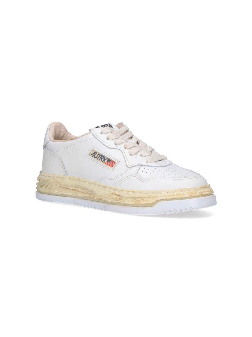 White Calfskin "General Scale" Sneakers